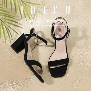 IDUFU IN2 Gloria Black Nubuck Sling Back Heels US 8 NEW in Box
